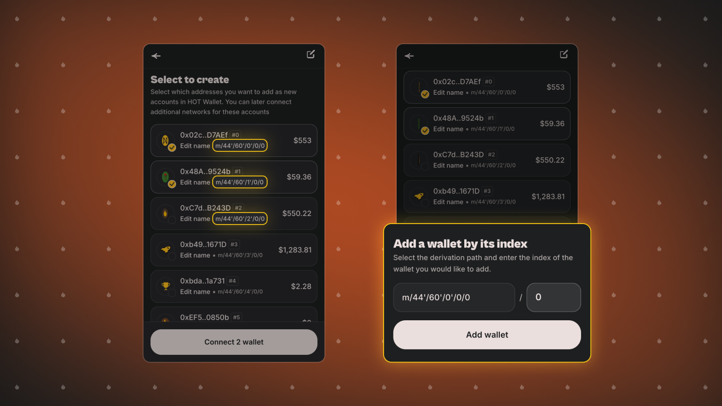Installing apps in Ledger Live for HOT Wallet: Ethereum (EVM), NEAR, Solana, TON, TRON, Bitcoin, and Stellar before connecting.