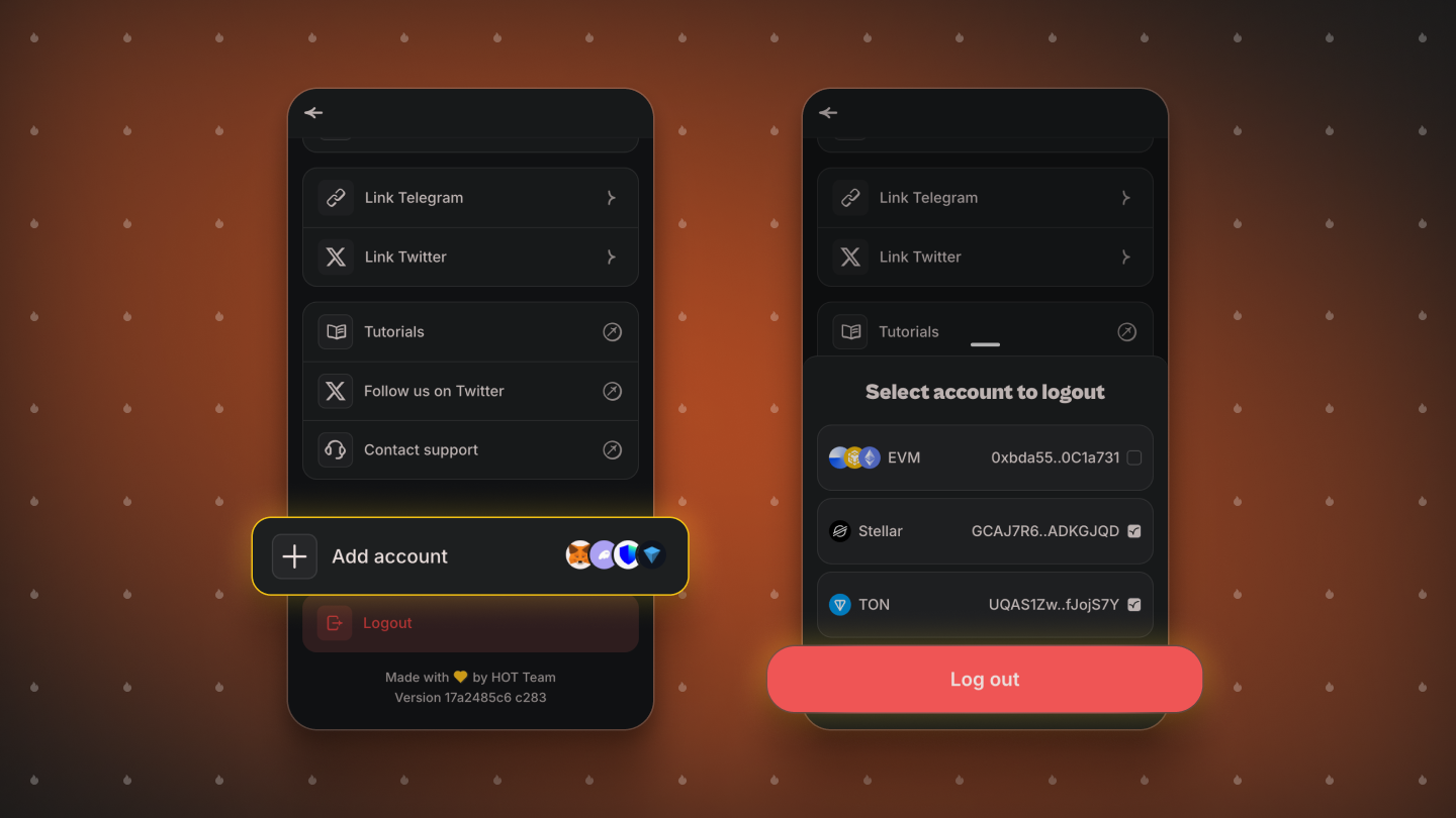 Logging out Ledger accounts in HOT Wallet: exit settings and disabling Blind Signing addresses for secure multichain use.